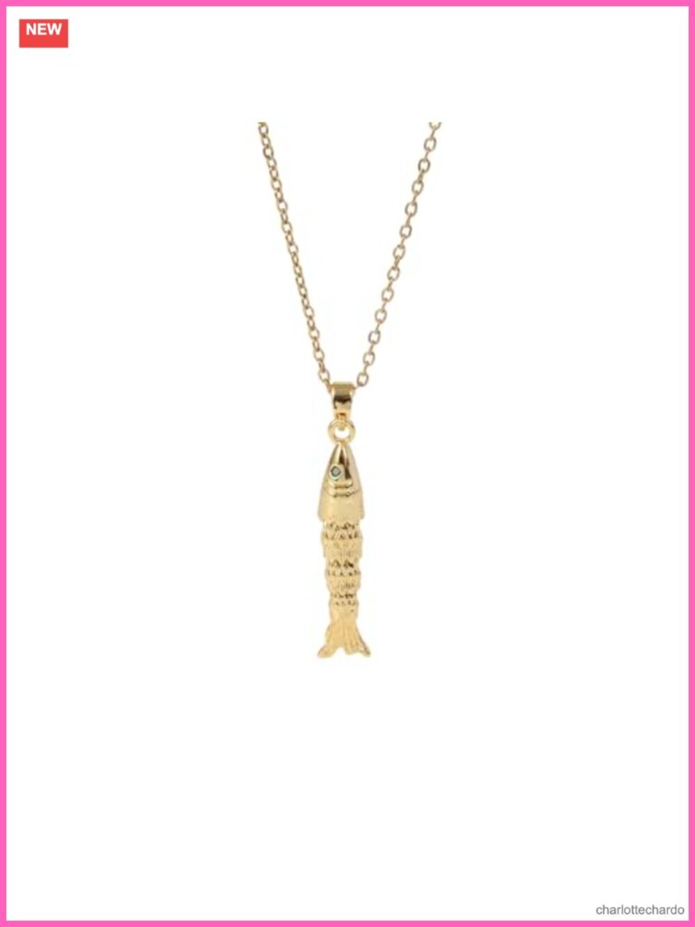 18K Gold Plated Dainty Fish Pendant Necklace for Women Gift